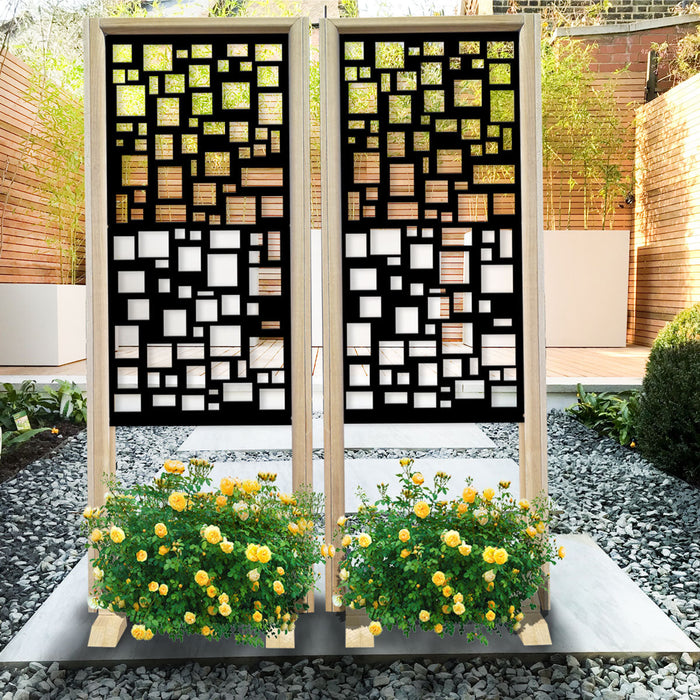 RANDOM - Separè- Paravento modulabile - 70x190cm - in Legno e PVC Colore: nero