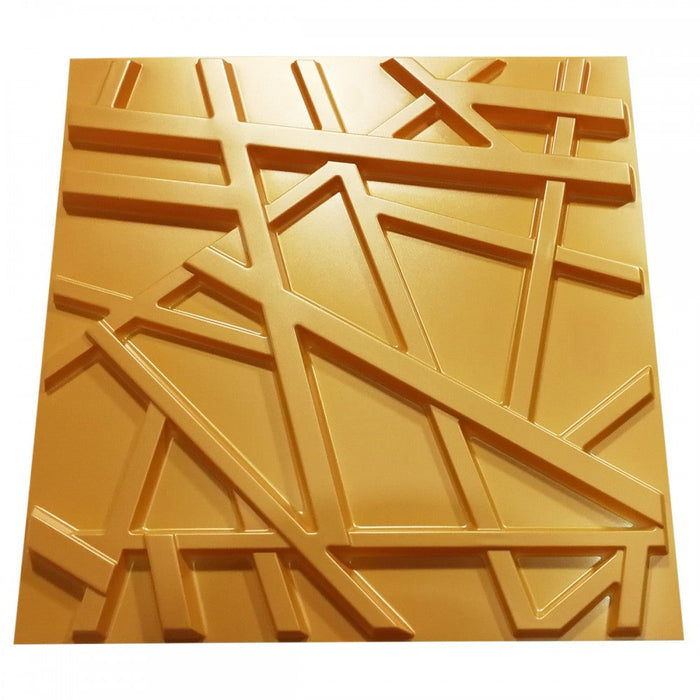 RANDOM giallo-metal-opaco - Pannello parete in PVC a rilievo 3D - 50cmX50cm - 1 Pz