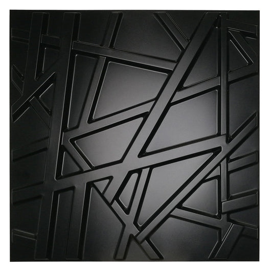 RANDOM Nero - Pannello Parete In PVC A Rilievo 3D - 50cmX50cm - 1 Pz