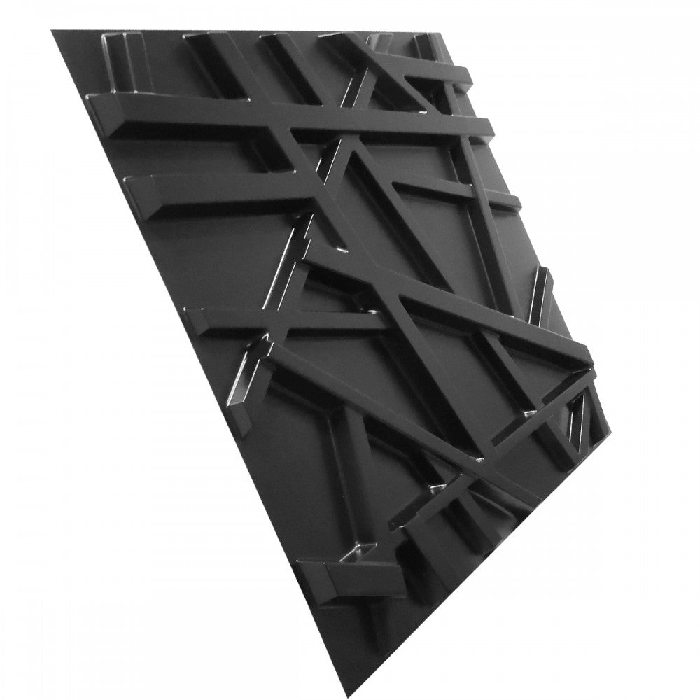 RANDOM Nero - Pannello Parete In PVC A Rilievo 3D - 50cmX50cm - 1 Pz