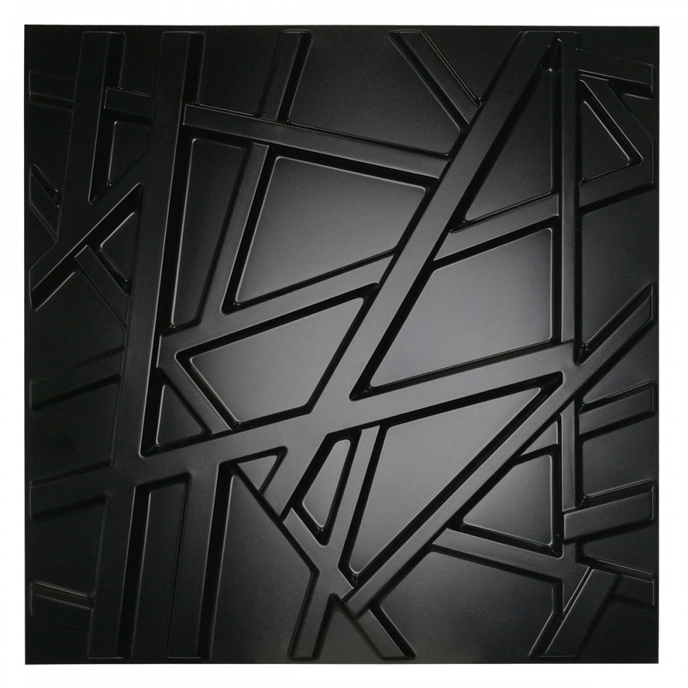 RANDOM Nero - Pannello Parete In PVC A Rilievo 3D - 50cmX50cm - 1 Pz