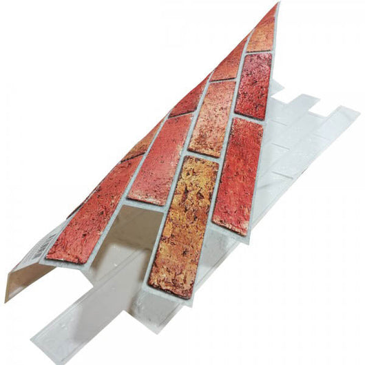 Red Wall - Pannelli parete in PVC finto mattone rosso effetto 3D 97x50cm x 0.4mm - 2Pz 1Mq