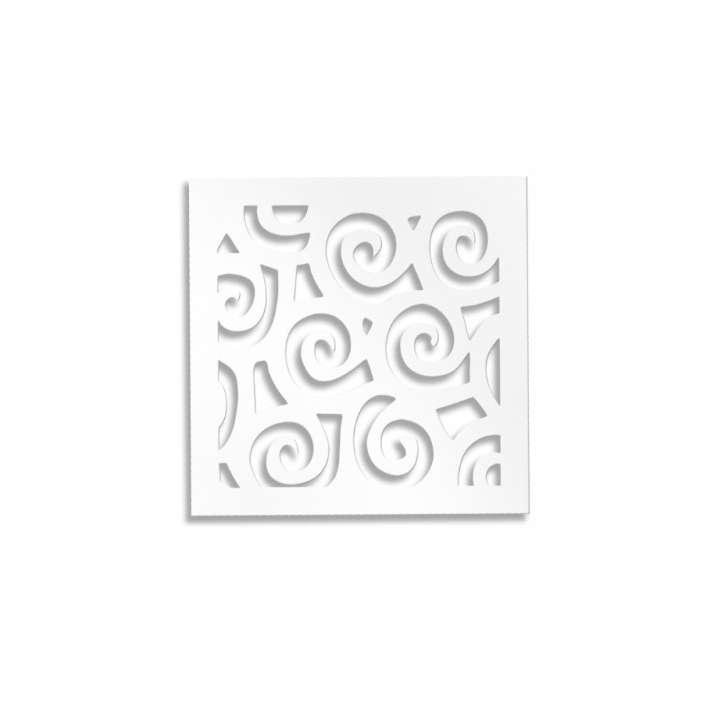 RICCI - Pannello Quadro arredo PVC traforato - PARASOLE Colore: bianco, Misura: 48x48 cm
