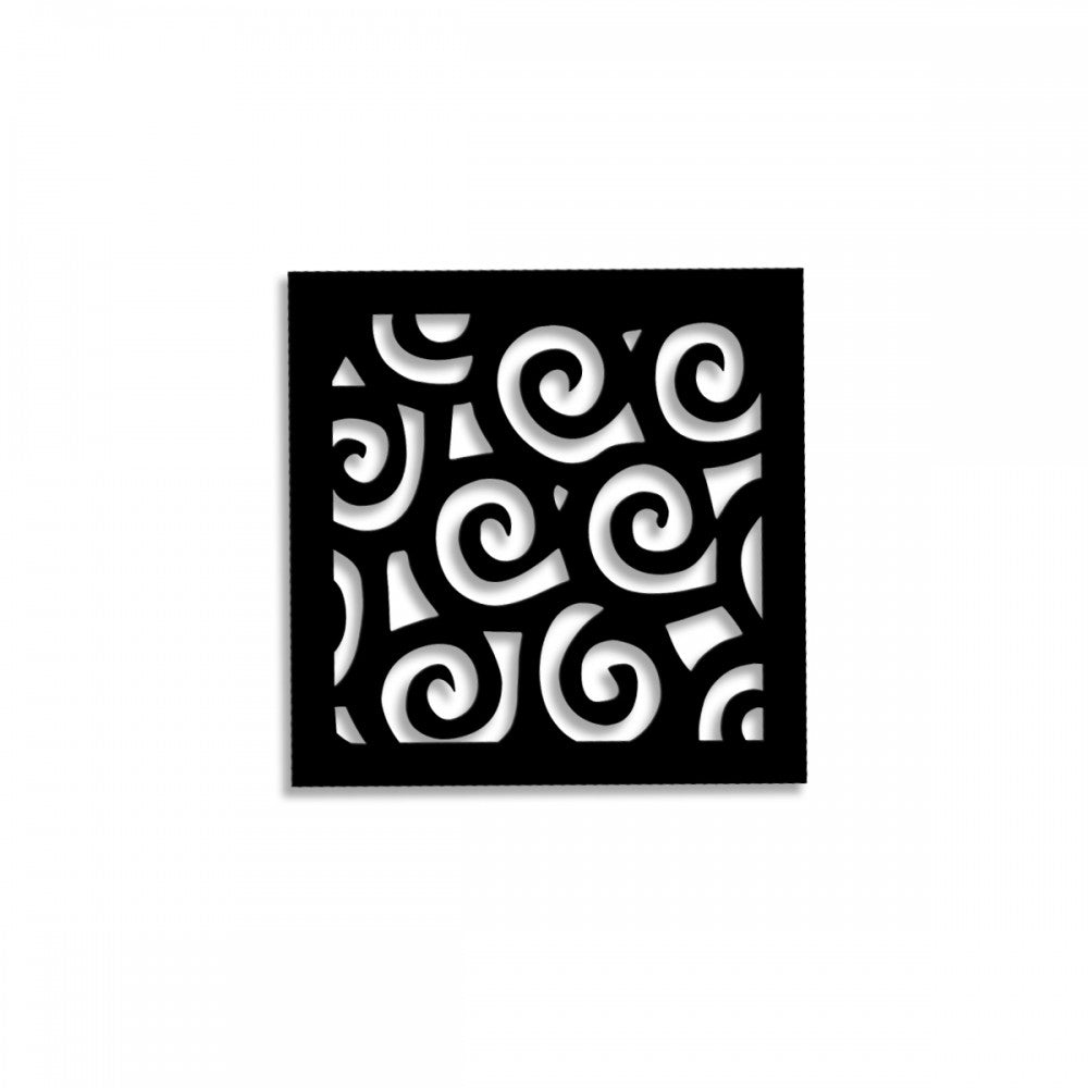 RICCI - Pannello Quadro arredo PVC traforato - PARASOLE Colore: nero, Misura: 48x48 cm