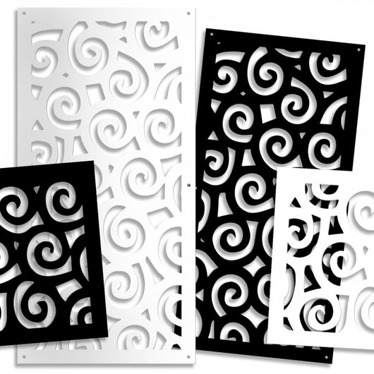 RICCI - Pannello Quadro arredo PVC traforato - PARASOLE Colore: nero, Misura: 47x94 cm