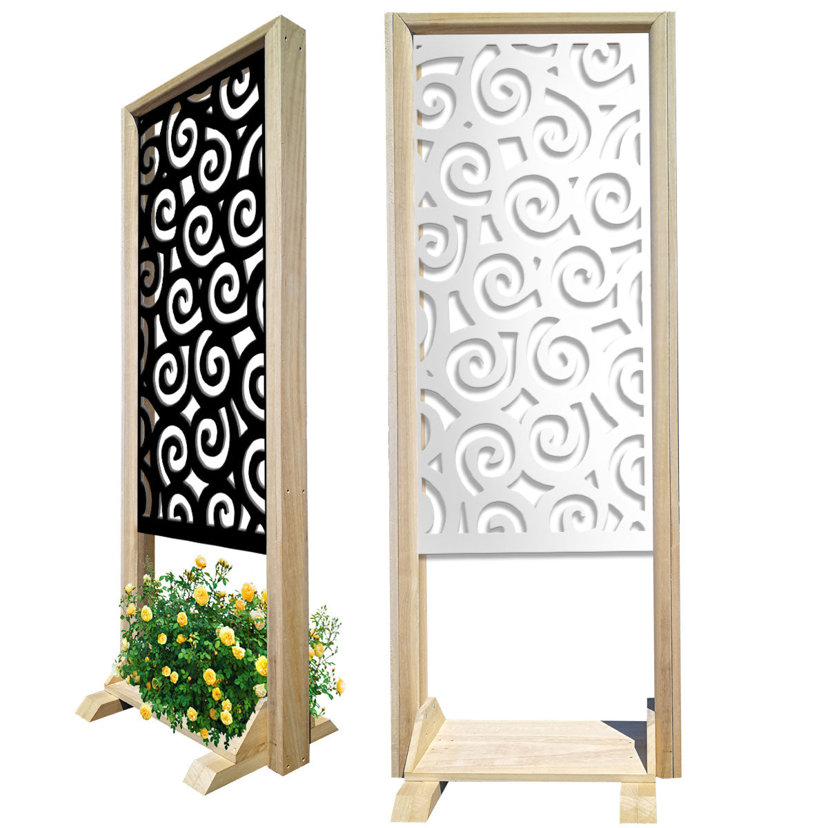 RICCI - Separè  - Paravento modulabile - 70x190cm - in Legno e PVC Colore: nero