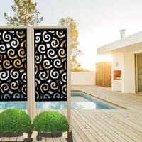 RICCI - Separè  - Paravento modulabile - 70x190cm - in Legno e PVC Colore: nero