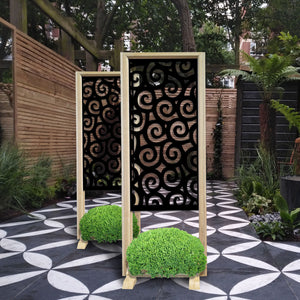 RICCI - Separè  - Paravento modulabile - 70x190cm - in Legno e PVC Colore: nero