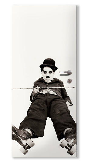 Rivestimento adesivo per porte interne - Charlie Chaplin Misura: 95x215 cm