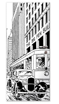 Rivestimento adesivo per porte interne - Tin Tin Inseguimento Misura: 95x215 cm