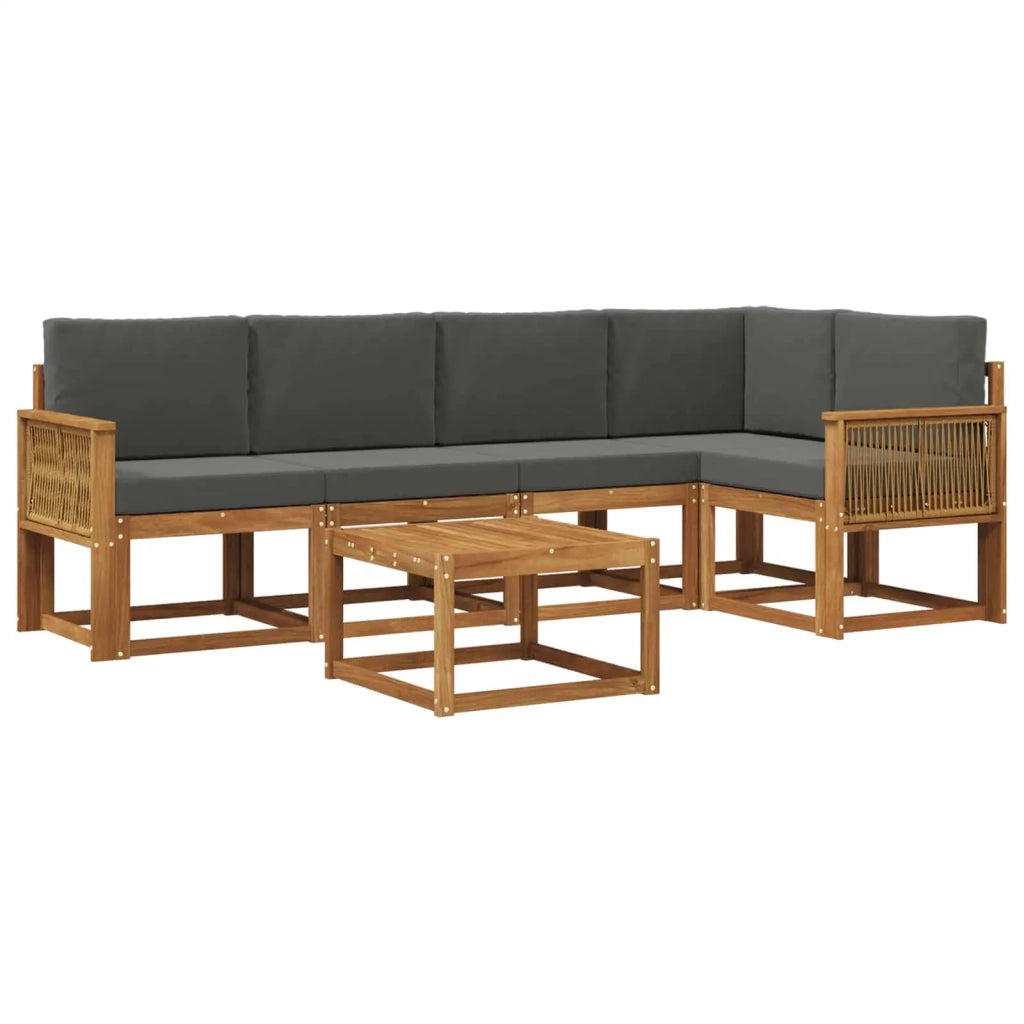 Set di divani da esterno 6 pz Naturale e Antracite 3385238