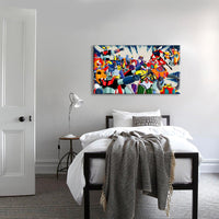 ROBOT ANNI 80 - Tela stampata montata su telaio in legno Misura: 90x50 cm