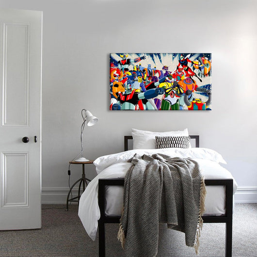 ROBOT ANNI 80 - Tela stampata montata su telaio in legno Misura: 90x50 cm