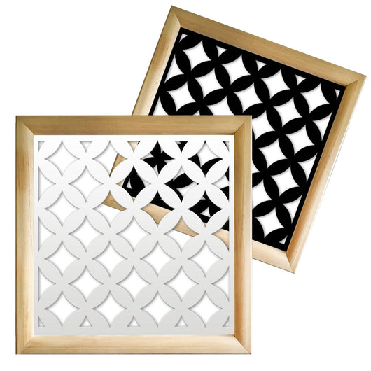 ROMBI - Moduli Decorativi in Legno e PVC Colore: bianco, Misura: 98x98 cm