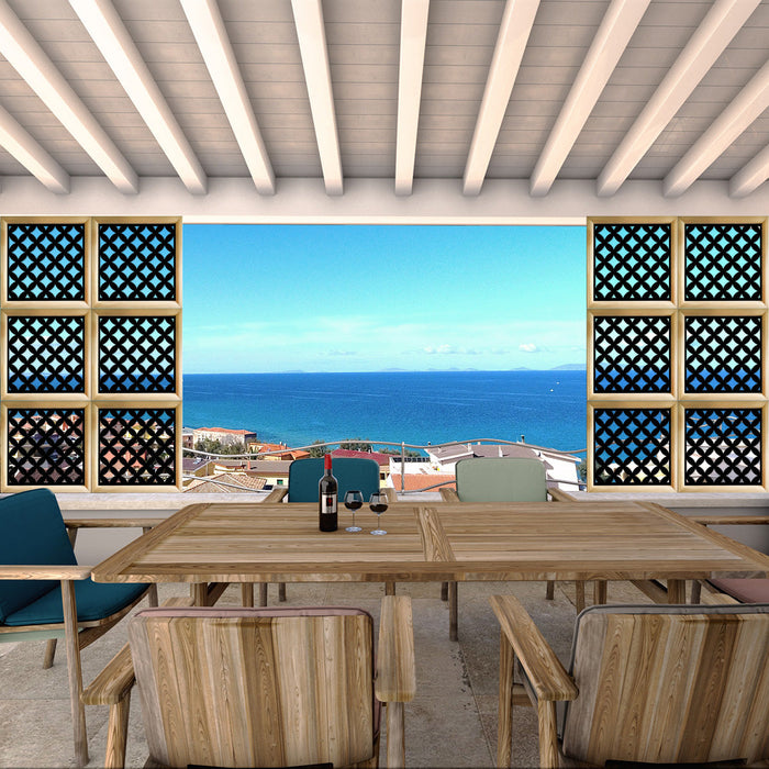 ROMBI - Moduli Decorativi in Legno e PVC Colore: nero, Misura: 98x98 cm