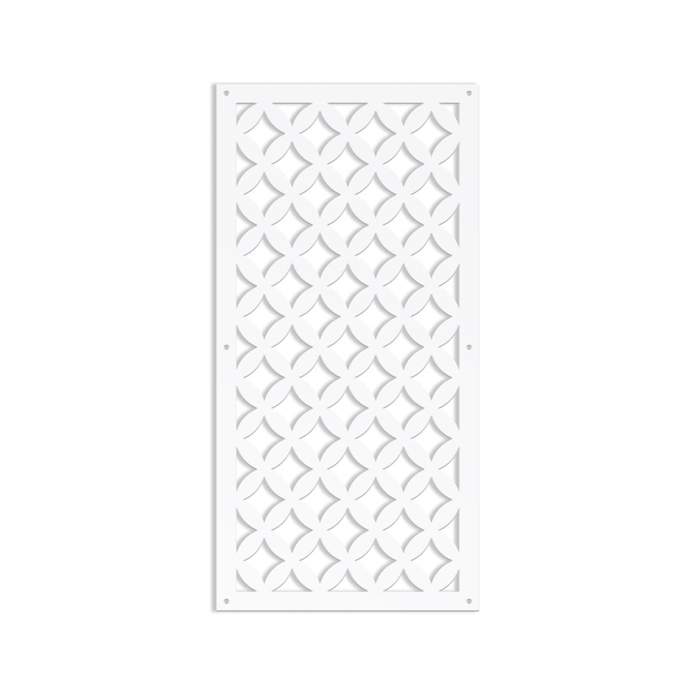 ROMBI - Pannello in PVC traforato - Parasole Colore: bianco, Misura: 47x94 cm