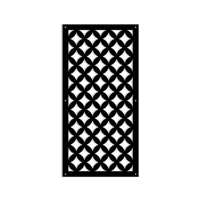 ROMBI - Pannello in PVC traforato - Parasole Misura: 98x198 cm, Colore: nero