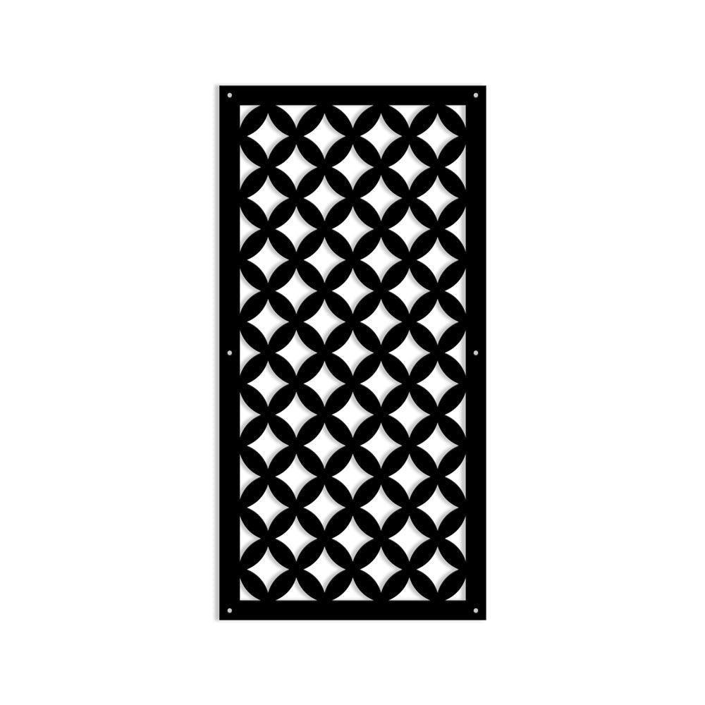 ROMBI - Pannello in PVC traforato - Parasole Misura: 47x94 cm, Colore: nero