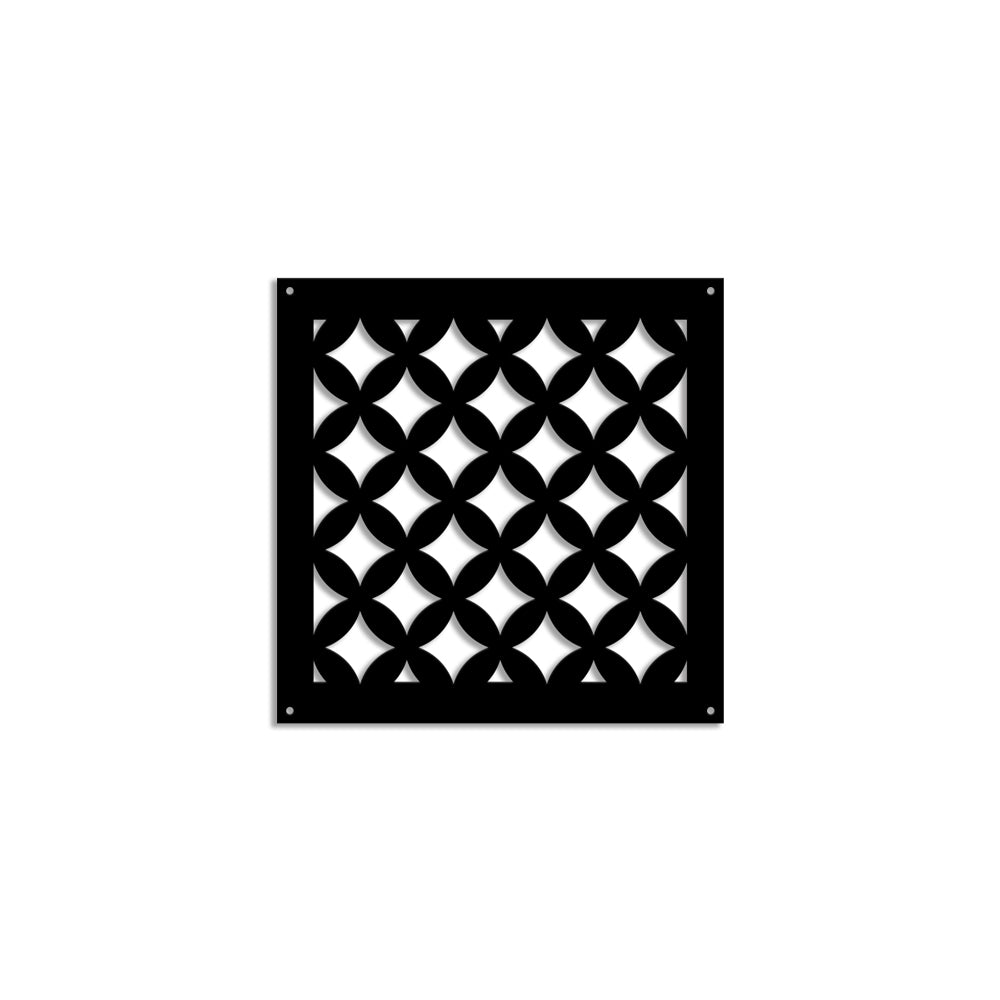 ROMBI - Pannello in PVC traforato - Parasole Misura: 98x98 cm, Colore: nero