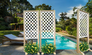 ROMBI - Separè - Paravento modulabile - 70x190cm - in Legno e PVC Colore: bianco