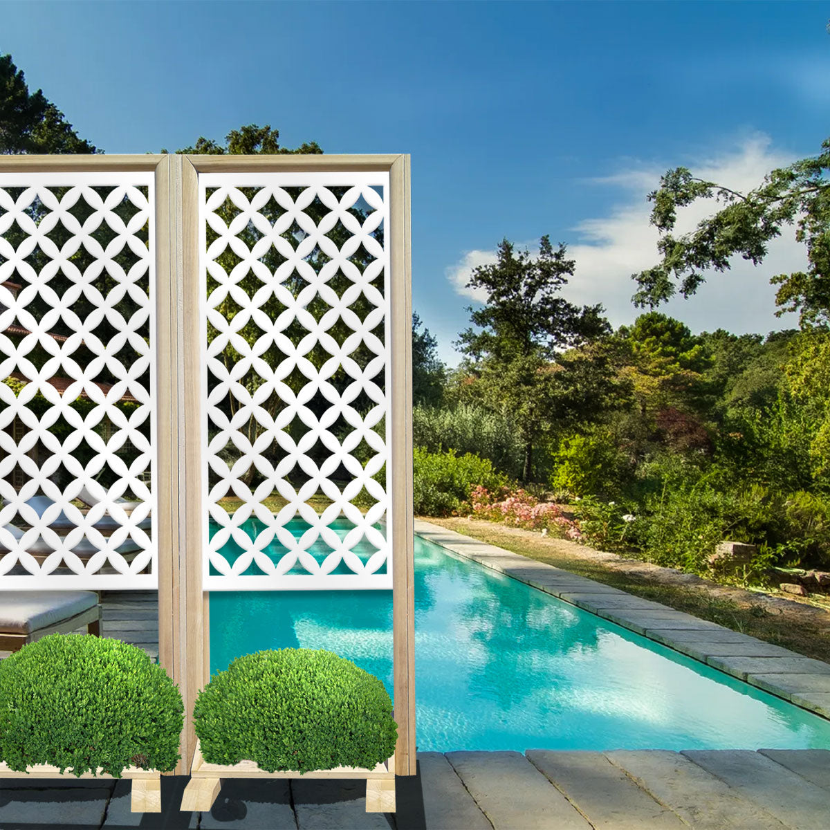 ROMBI - Separè - Paravento modulabile - 70x190cm - in Legno e PVC Colore: bianco