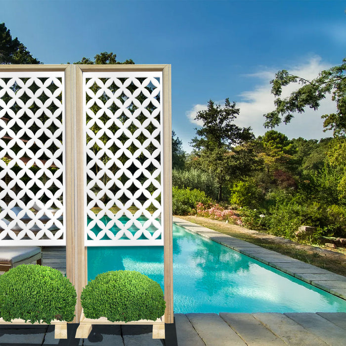 ROMBI - Separè - Paravento modulabile - 70x190cm - in Legno e PVC Colore: bianco