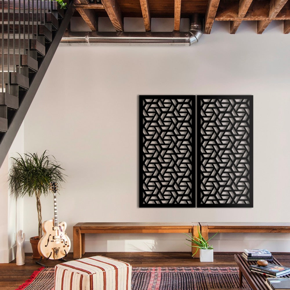 ROMBO - Pannello in PVC traforato - Parasole Colore: nero, Misura: 47x94 cm