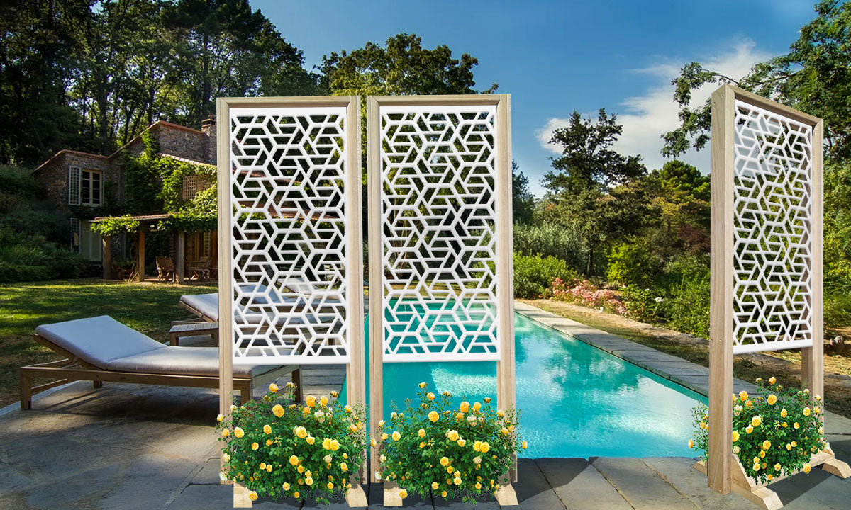 ROMBO - Separè - Paravento modulabile - 70x190cm - in Legno e PVC Colore: bianco