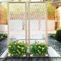 ROMBO - Separè - Paravento modulabile - 70x190cm - in Legno e PVC Colore: bianco