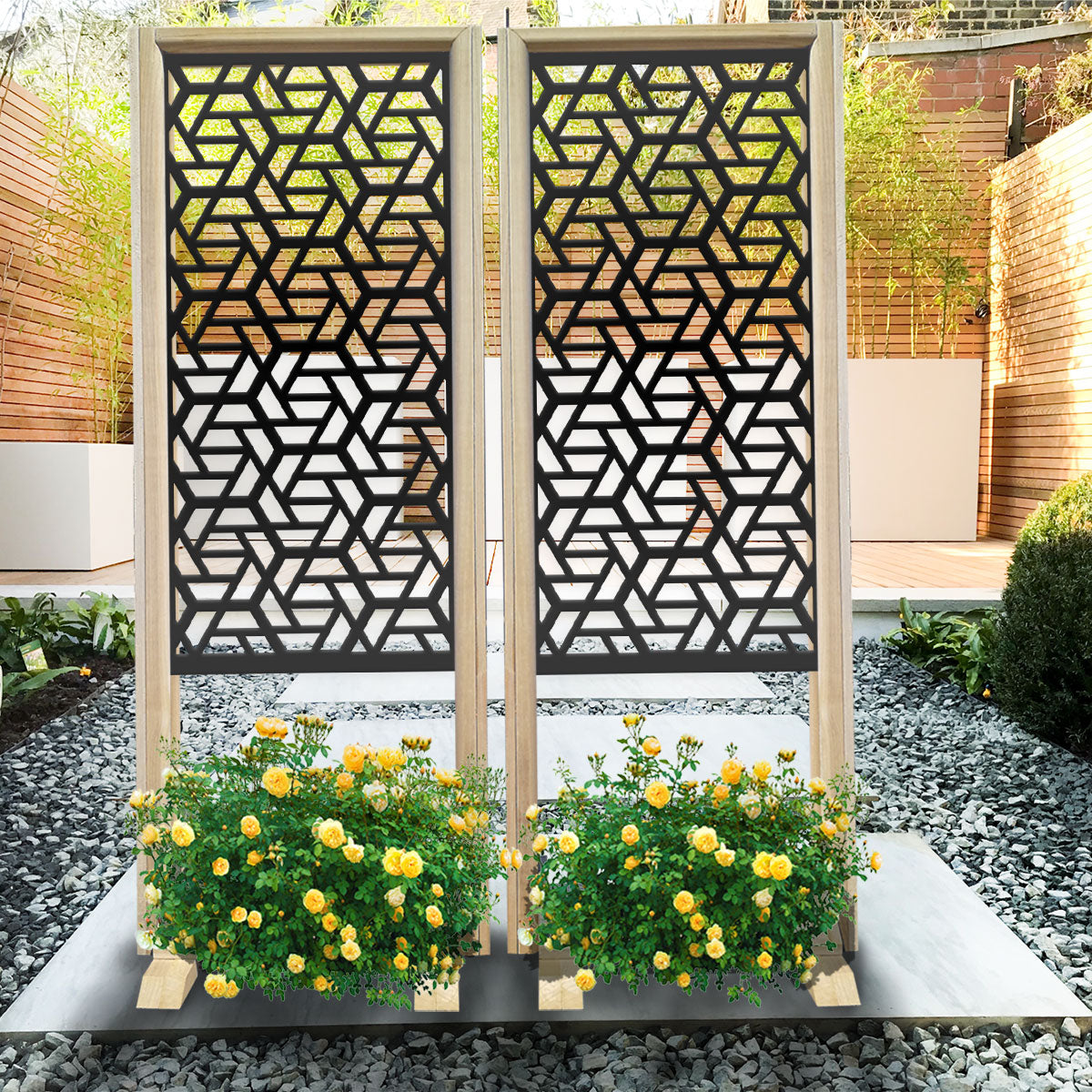 ROMBO - Separè - Paravento modulabile - 70x190cm - in Legno e PVC Colore: nero