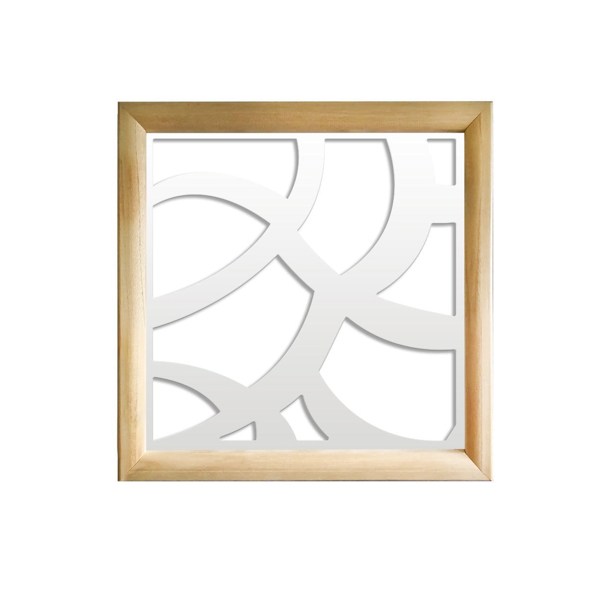 ROOTS - Moduli Decorativi in Legno e PVC Misura: 98x98 cm, Colore: bianco