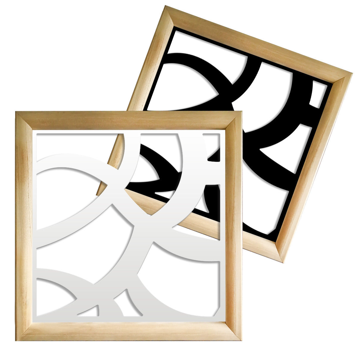 ROOTS - Moduli Decorativi in Legno e PVC Misura: 48x48 cm, Colore: bianco