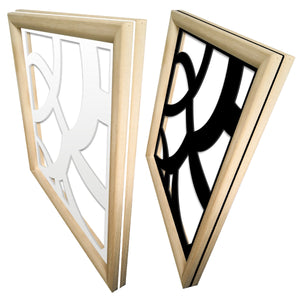 ROOTS - Moduli Decorativi in Legno e PVC Misura: 98x98 cm, Colore: bianco