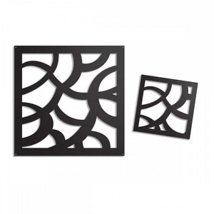 ROOTS - Pannello in PVC traforato - Parasole Misura: 48x48 cm, Colore: nero