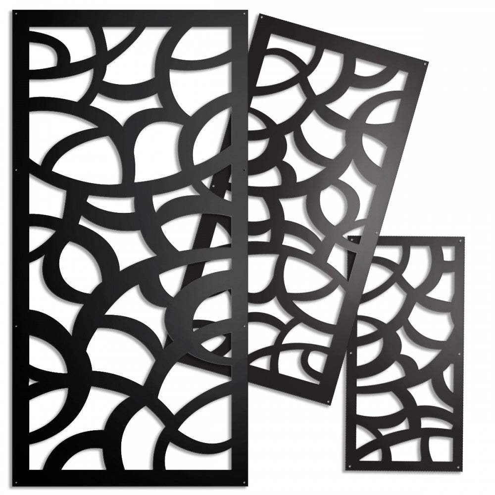 ROOTS - Pannello in PVC traforato - Parasole Misura: 47x94 cm, Colore: nero