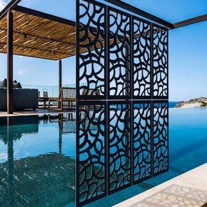 ROOTS - Pannello in PVC traforato - Parasole Misura: 47x94 cm, Colore: nero