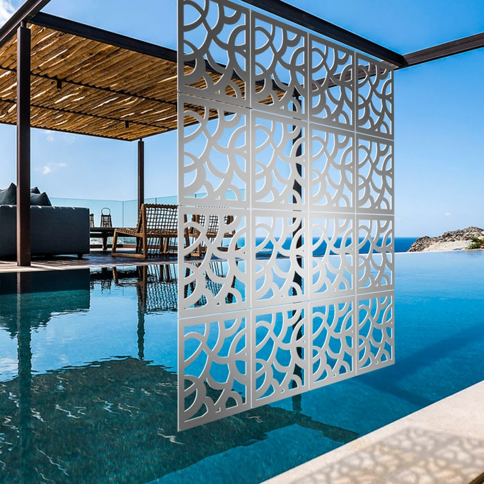 ROOTS - Pannello in PVC traforato - Parasole Colore: bianco, Misura: 98x98 cm