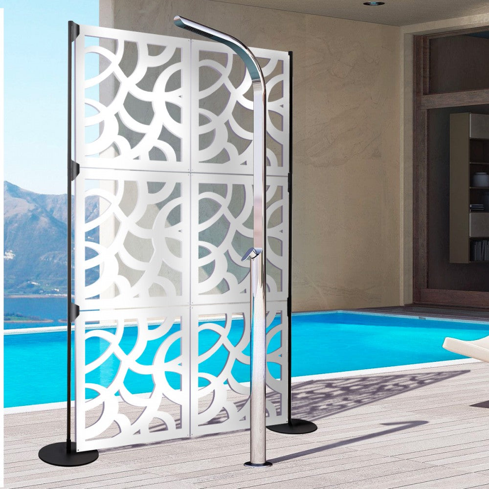 ROOTS - Pannello in PVC traforato - Parasole Colore: bianco, Misura: 98x98 cm