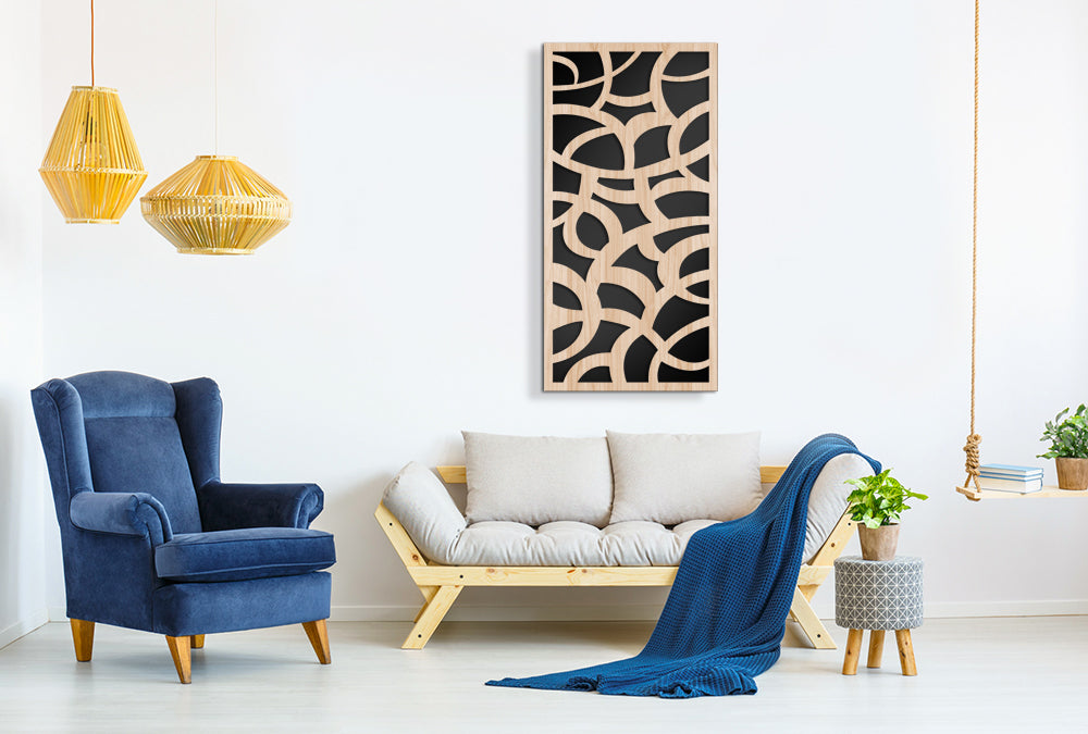 ROOTS - Quadro arredo LASERCUT composito Legno e PVC Misura: 50x100 cm
