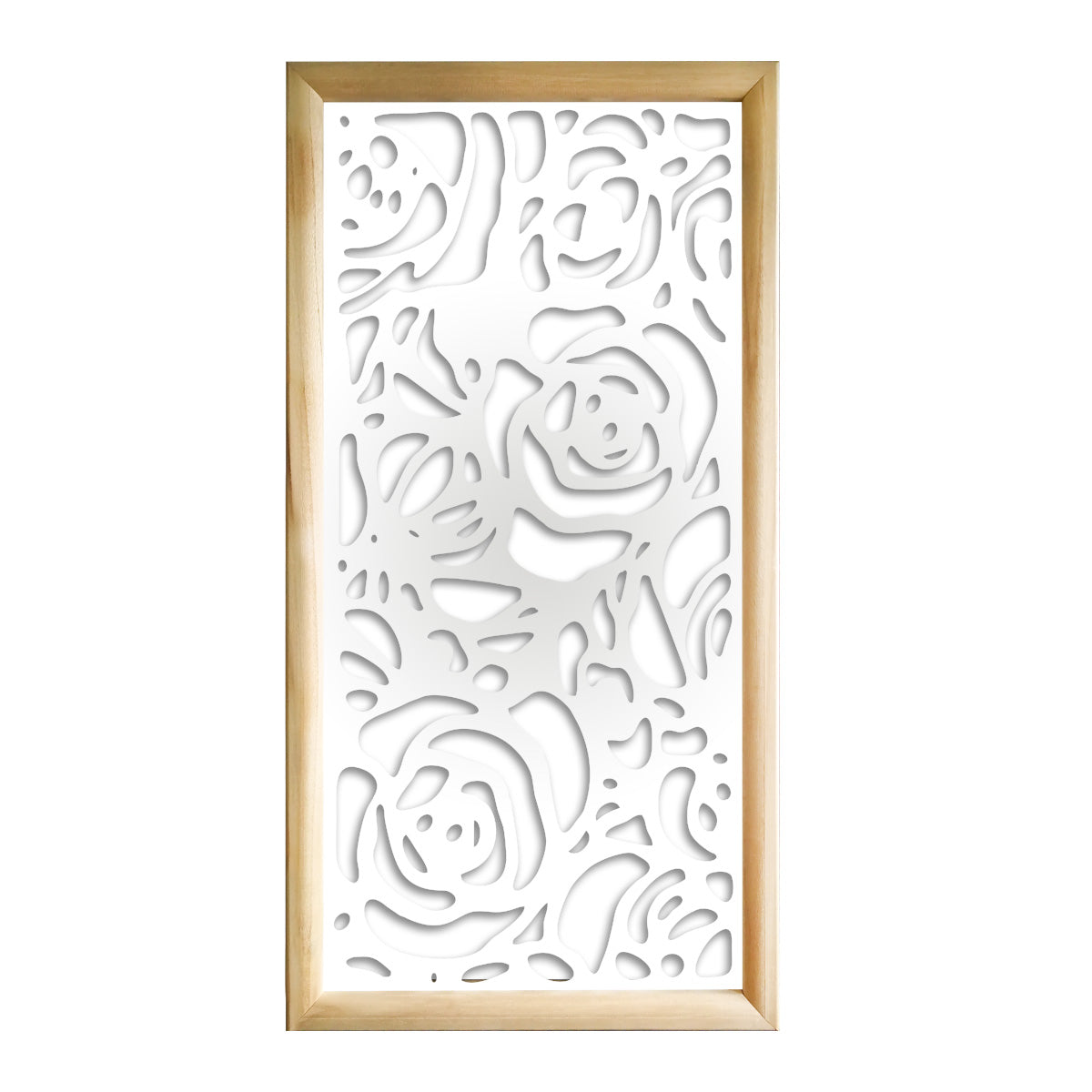 ROSES - Moduli Decorativi in Legno e PVC Misura: 73x148 cm, Colore: bianco