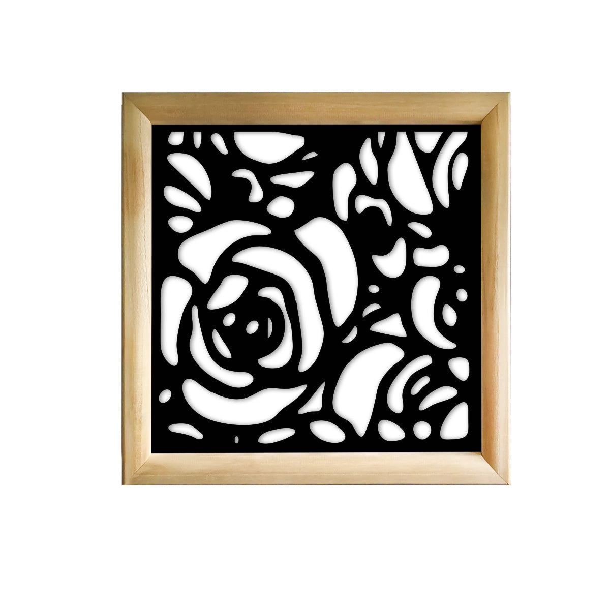 ROSES - Moduli Decorativi in Legno e PVC Colore: nero, Misura: 73x73 cm