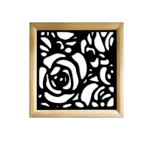 ROSES - Moduli Decorativi in Legno e PVC Colore: nero, Misura: 73x73 cm