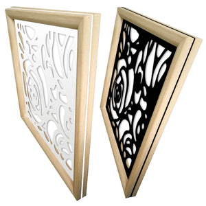 ROSES - Moduli Decorativi in Legno e PVC Colore: nero, Misura: 73x73 cm