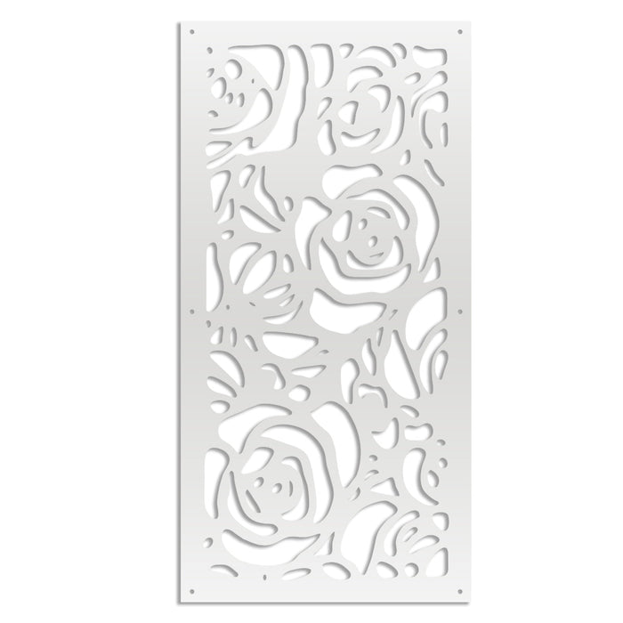ROSES - Pannello in PVC traforato - Parasole Misura: 98x198 cm, Colore: bianco