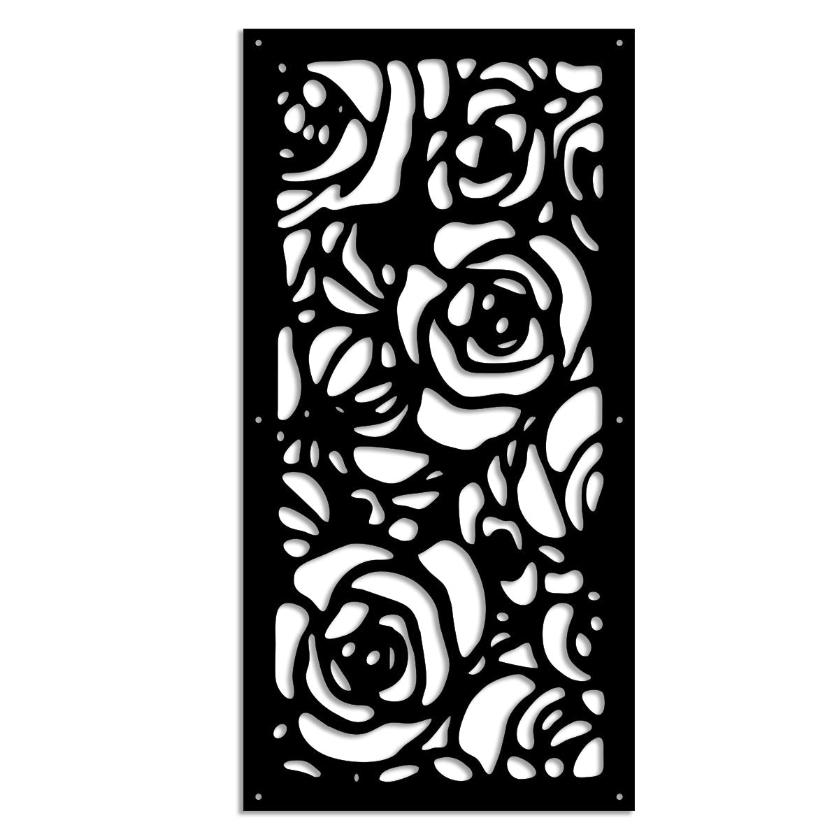 ROSES - Pannello in PVC traforato - Parasole Misura: 50x150 cm, Colore: nero