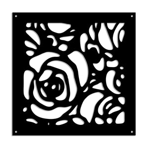 ROSES - Pannello in PVC traforato - Parasole Misura: 98x98 cm, Colore: nero
