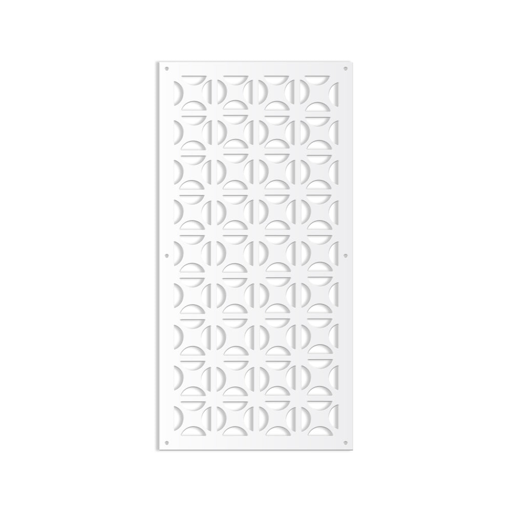 ROUND CROSS- Pannello in PVC traforato - Parasole Misura: 47x94 cm, Colore: bianco
