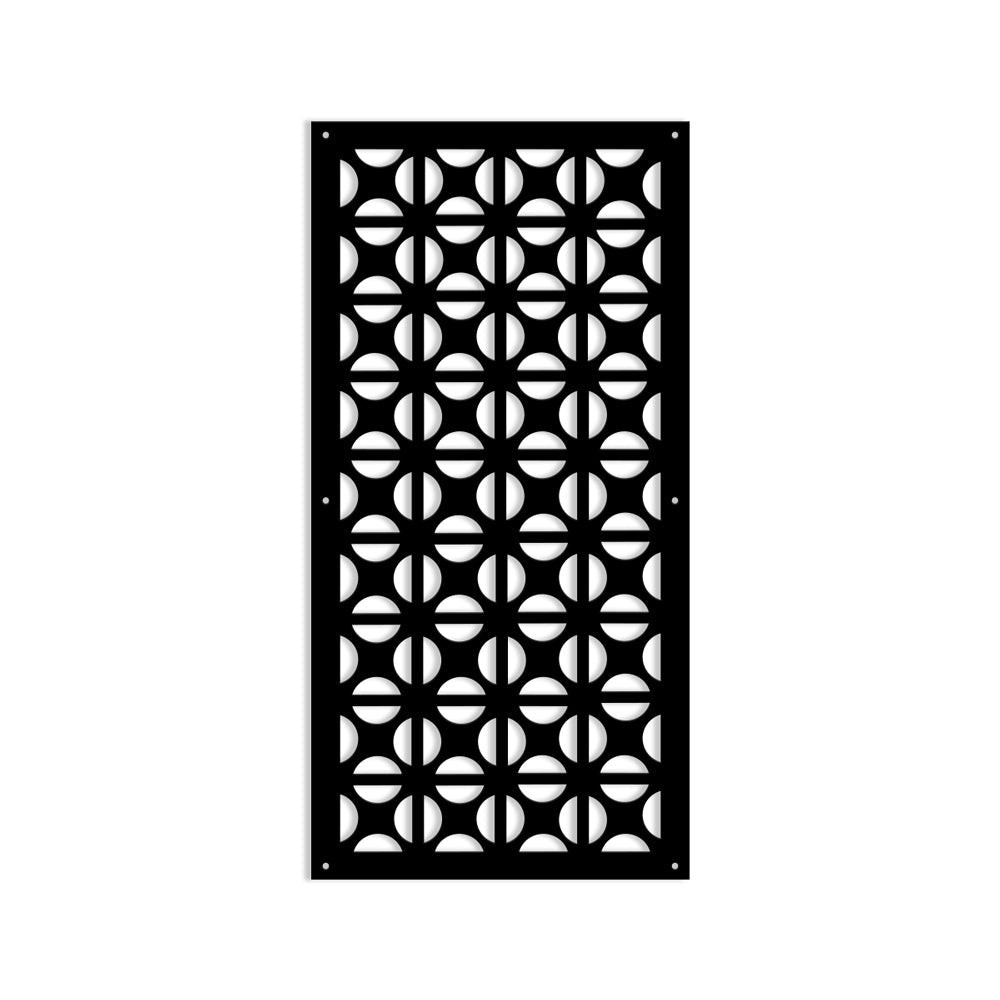 ROUND CROSS- Pannello in PVC traforato - Parasole Misura: 47x94 cm, Colore: nero