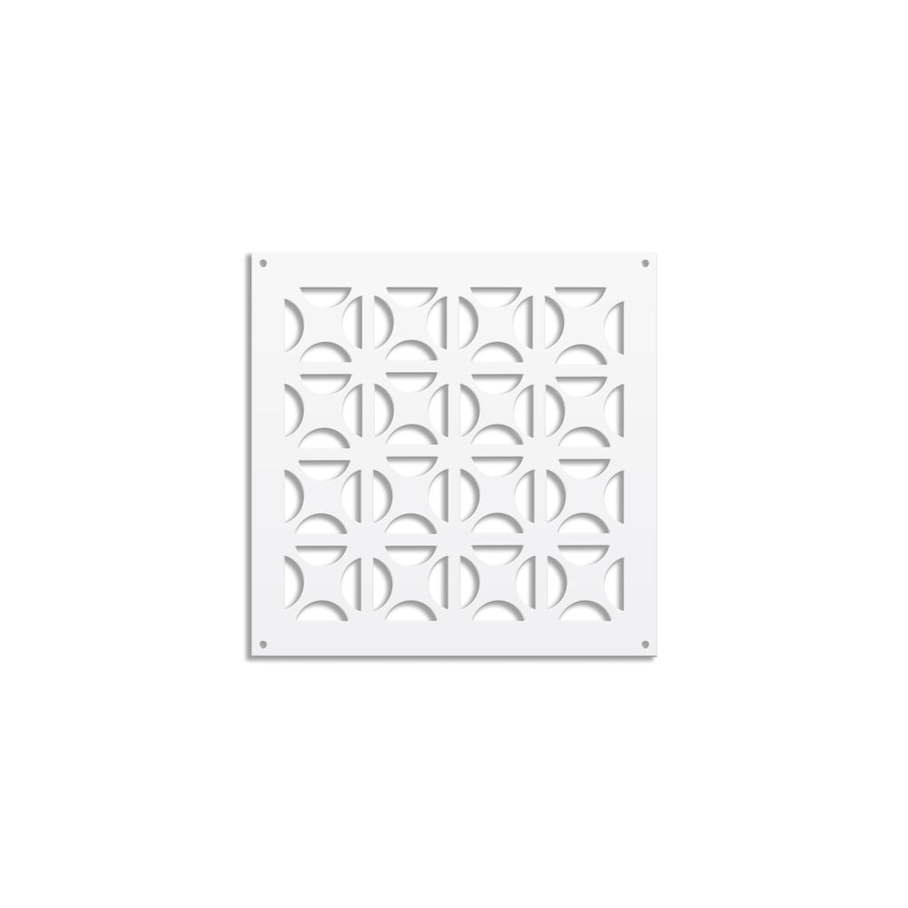 ROUND CROSS- Pannello in PVC traforato - Parasole Colore: bianco, Misura: 48x48 cm