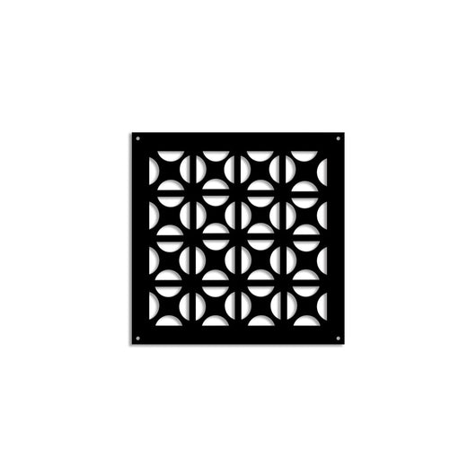 ROUND CROSS- Pannello in PVC traforato - Parasole Colore: nero, Misura: 73x73 cm